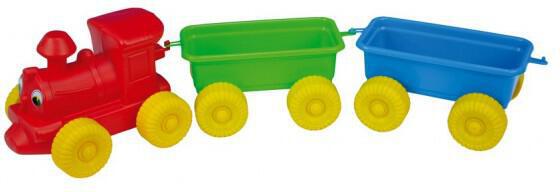 Teddies Vlak + 2 vagóny plast 60cm v síťce