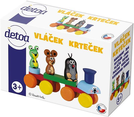 Detoa Vlak Krtek dřevo 15cm v krabičce