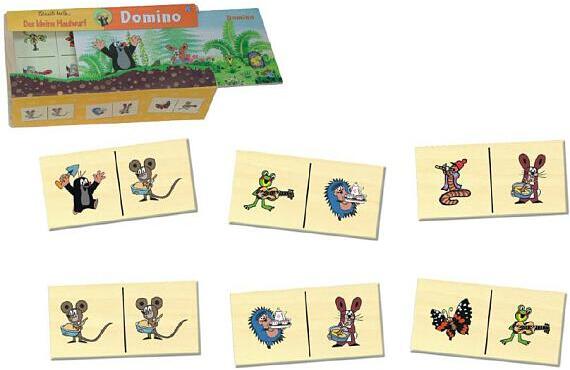Společenská hra Detoa Domino - Krtek, dřevo, 28 dílků