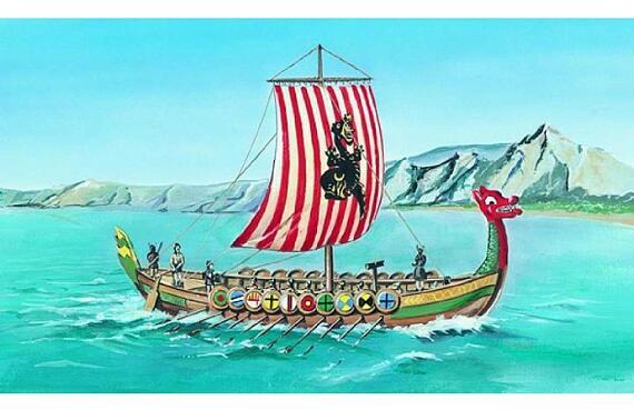 Model Směr Viking Vikingská loď DRAKKAR 1:60 20,8 x 30,3 cm