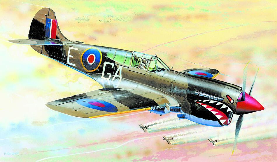 Model Směr Curtiss P-40 K Kittyhawk MK.3 13,2 x 15,7 cm