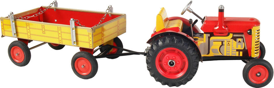 Traktor Zetor Kovap s valníkem červený na klíček