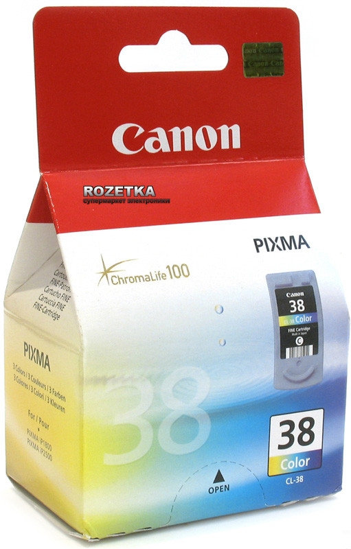 Inkoustová náplň Canon CL-38C, 207 stran originální - červená/modrá/žlutá