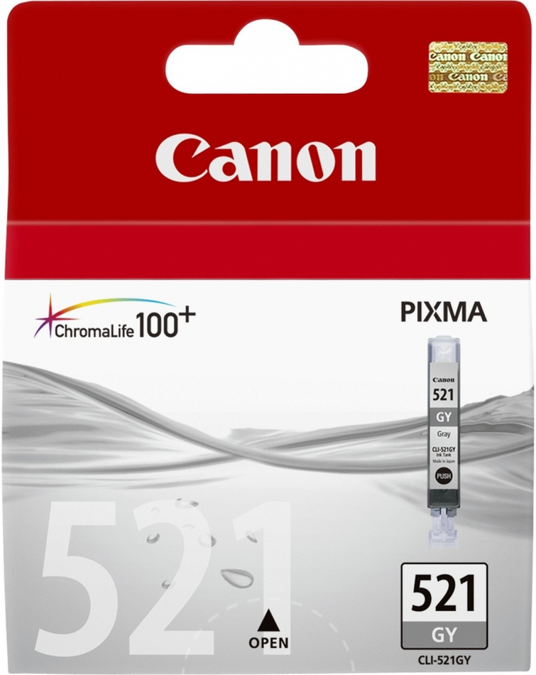 Inkoustová náplň Canon CLI-521GY, 1370 stran originální - šedá