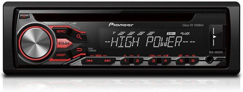 Pioneer DEH-4800FD autorádio, červená
