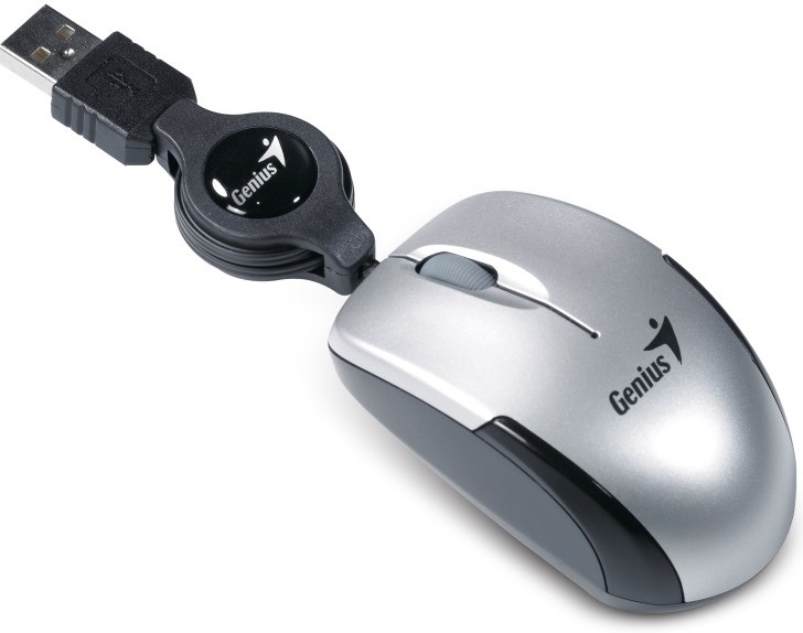Myš Genius Micro Traveler V2 / optická / 3 tlačítka / 1200dpi - stříbrná