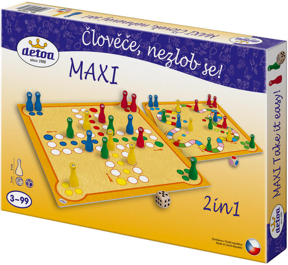 Společenská hra Detoa Člověče, nezlob se maxi 2v1