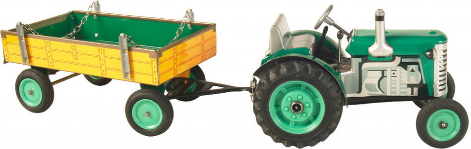 Traktor na klíček Kovap Zetor s valníkem, zelený, 28cm