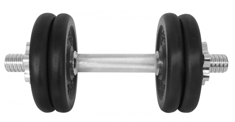 Činka LIFEFIT nakládací jednoruční 12 kg, 4x kotouč - lakované kotouče - kov/černá