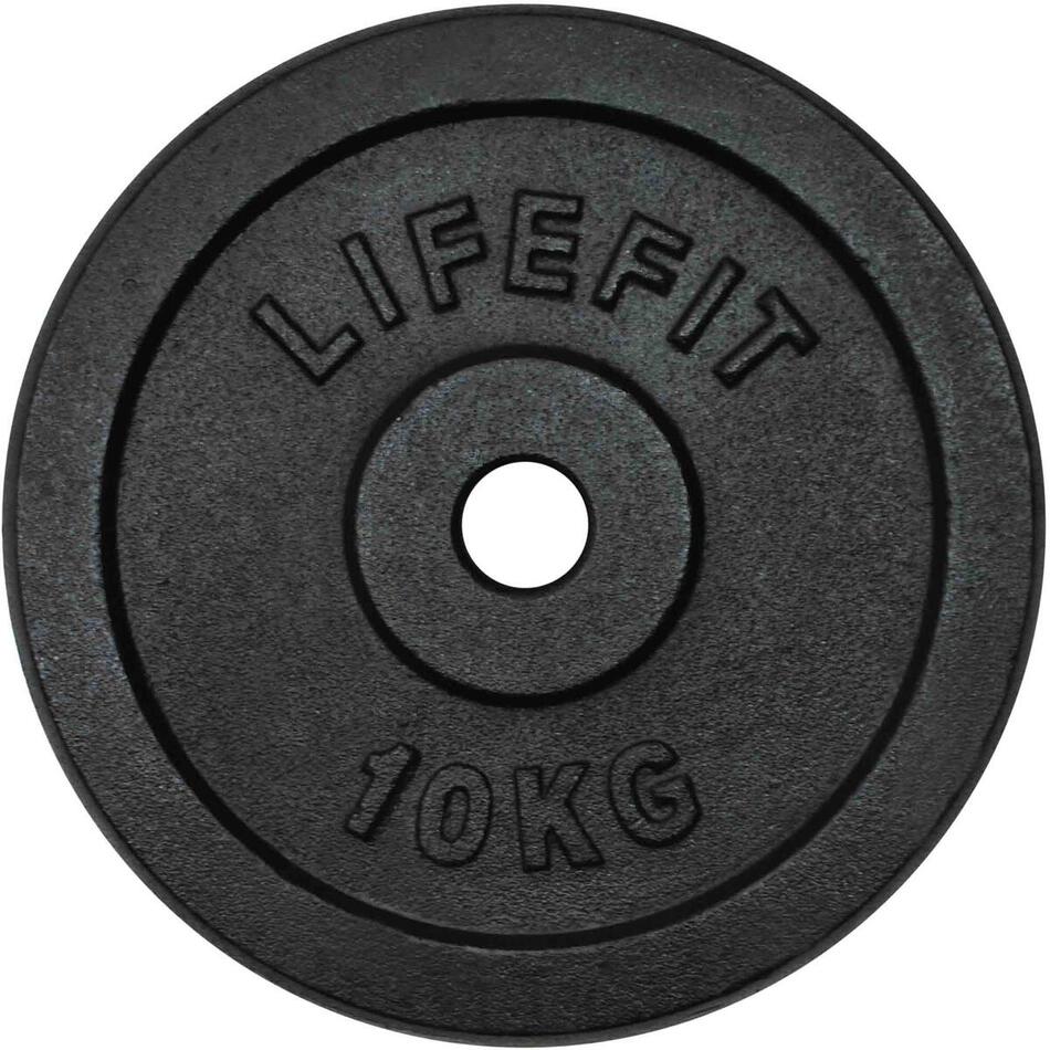 Kotouč Lifefit kovový 10kg pro 30mm tyč - černá