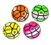 Míč 23cm design fotbal 4barvy v síťce