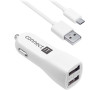 Adaptér do auta Connect IT InCarz Premium, 2x USB, 3.1A/1A - bílý