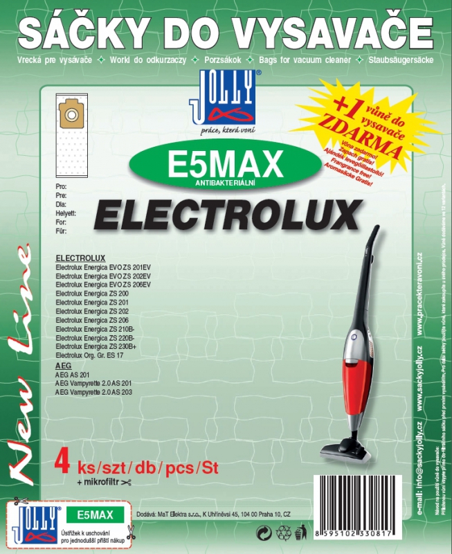 Sáčky do vysavače Jolly E 5 MAX (4ks) do vysav.
