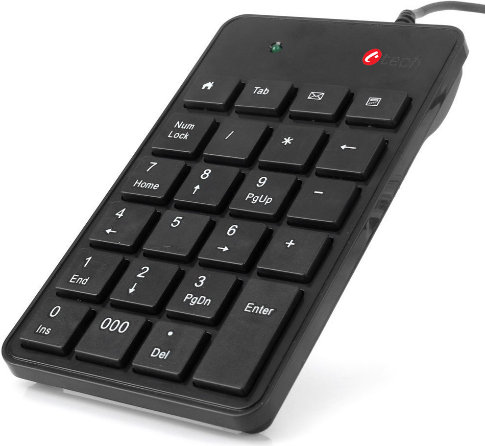 Klávesnice C-TECH KBN-01, numerická, 23 kláves, USB slim black