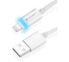 Kabel GoGEN USB/Lightning, 1m, oplétáný - stříbrný