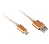 Kabel GoGEN USB/micro USB, 1m, oplétáný - zlatý