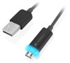 Kabel GoGEN USB/micro USB, 1m, LED - černý