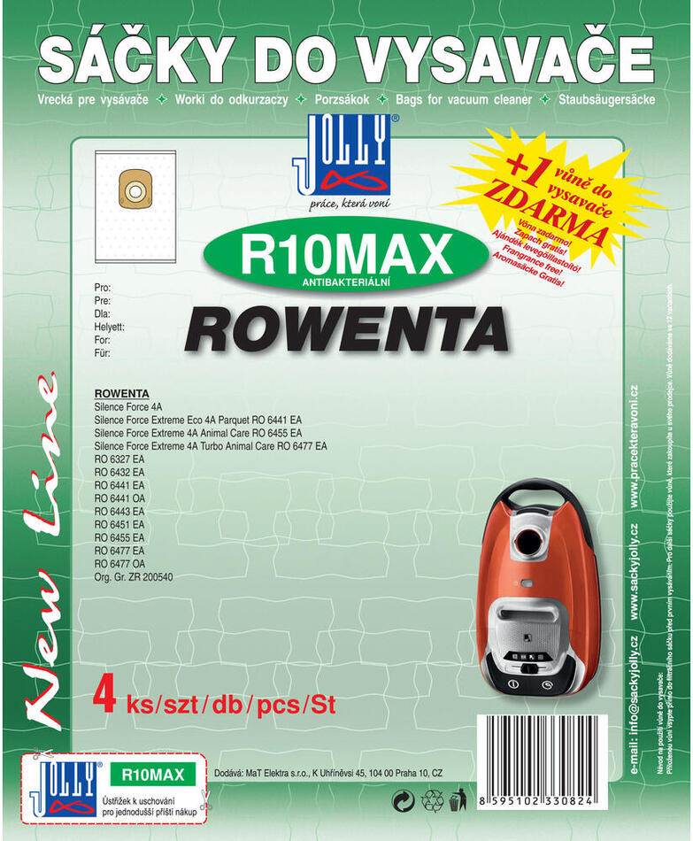 Sáčky do vysavače JOLLY MAX R10 (4 ks) pro Rowenta