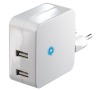 USB nabíjecí adaptér, 2x2400mA, bílý  DC41