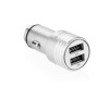 Adaptér do auta GoGEN kovový bezpečnostní hrot, 2x USB - stříbrný