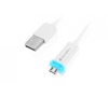 Kabel GoGEN USB/micro USB, 1m, LED - bílý