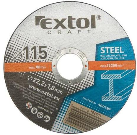 Kotouče řezné na kov, 5ks, 115x1,0x22,2mm EXTOL-CRAFT