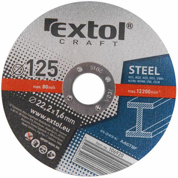 Kotouče řezné na kov, 5ks, 125x1,6x22,2mm EXTOL-CRAFT