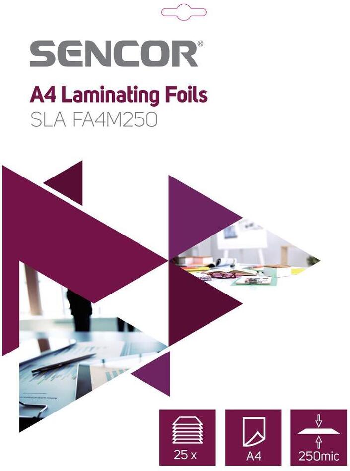 Fólie laminovací SENCOR SLA FA4M250 A4 250mic 25ks