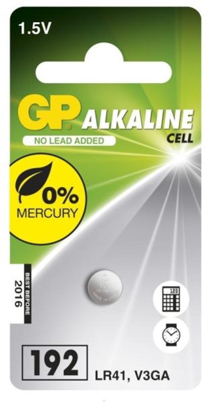 Baterie alkalická GP LR41, 192, blistr 1ks