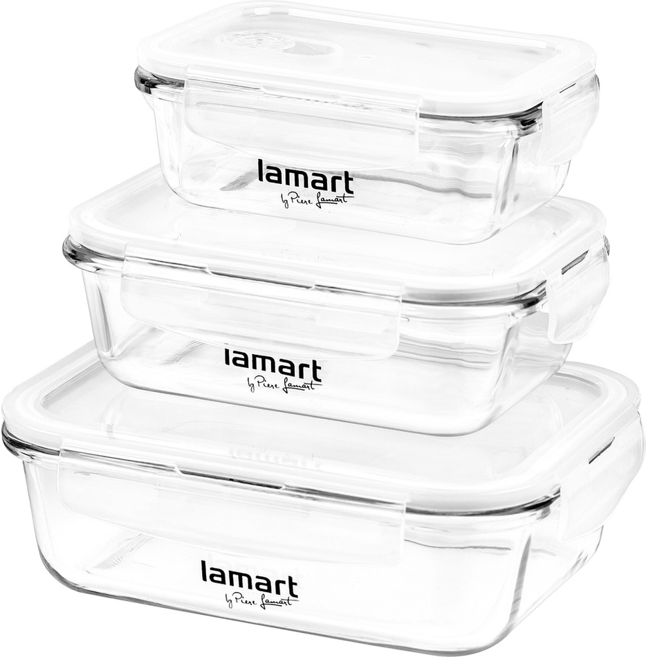 Kuchyňská dóza Lamart LT6011 SET 3 DÓZ OBDELNÍK. AIR