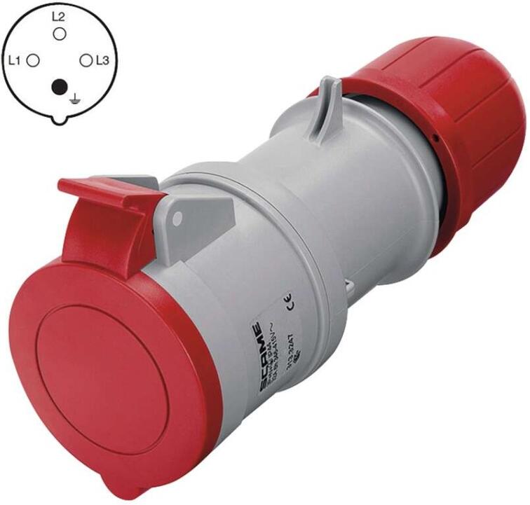 Scame spojka 4P 32A/400V, IP44 (A6312)