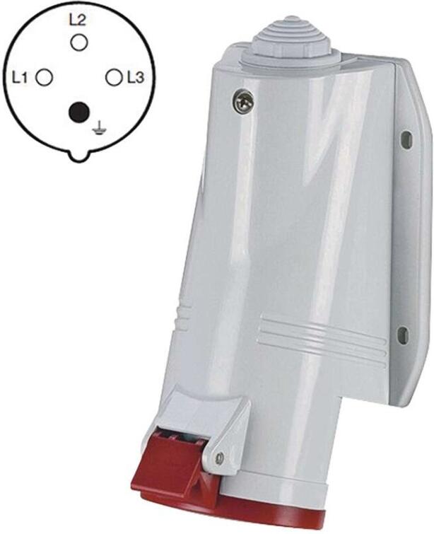 Scame zásuvka 4P 32A/400, IP44, nástěnná (A6212)