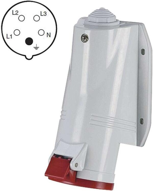 Scame zásuvka 5P 16A/400, IP44, nástěnná (A6211)