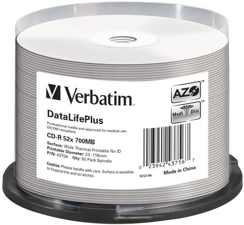 Verbatim CD-R(50-Pack) / 52x / 700MB / ThermoPrint / NoID (43756)