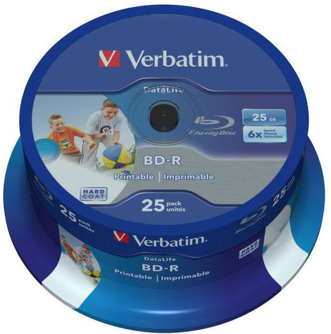 Verbatim VERBATIM BD-R SL(25-Pack)Spindl / 6x / 25GB / Printable (43811)