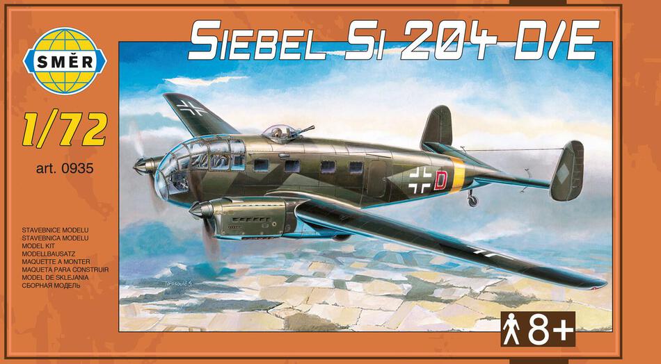 Model Směr Siebel Si 204 D/E 1:72 29,5 x 16,6 cm