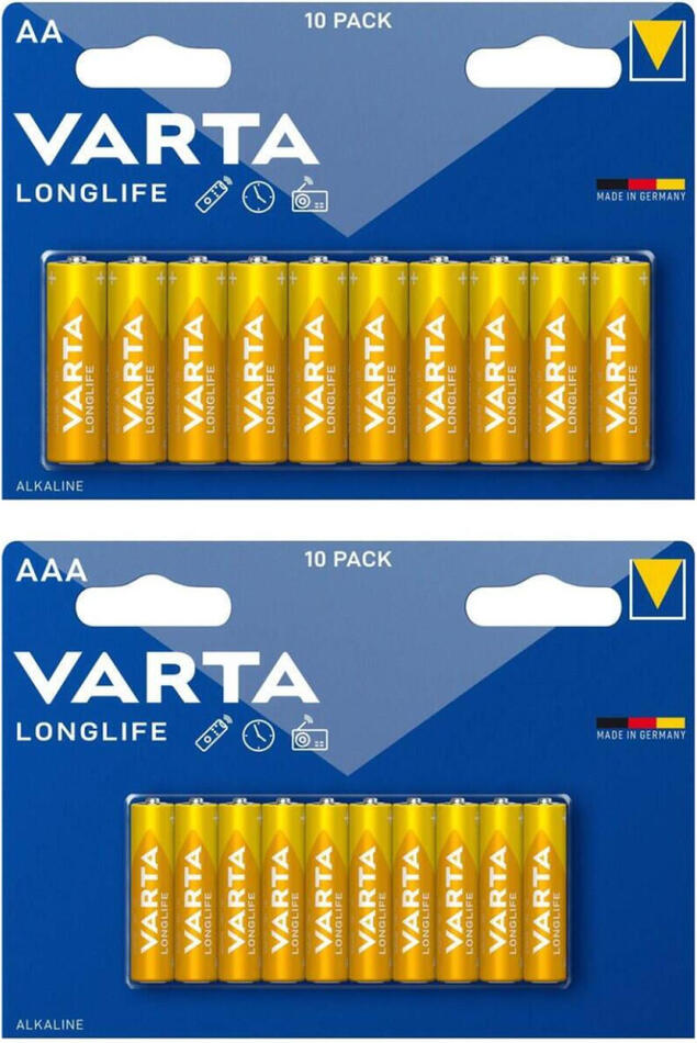 SUPER AKCE - Baterie Varta LR06, LR03 ALKALINE LONGLIFE SET 20ks