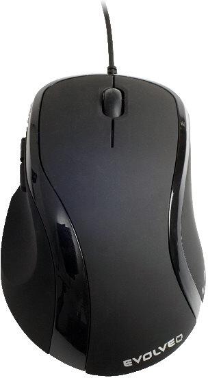 EVOLVEO ML-507B/Ergonomická/Laserová/Pro praváky/1 600 DPI/Drátová USB/Černá