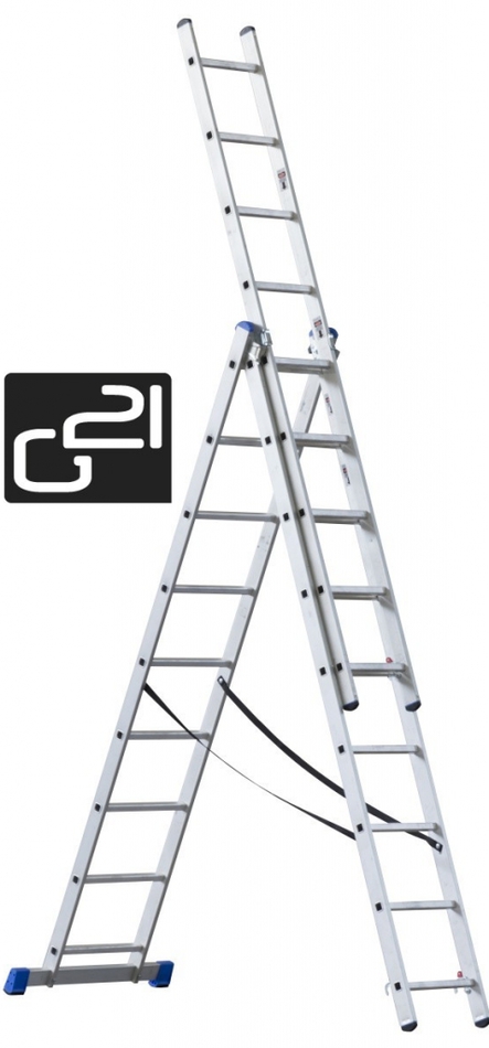 Žebřík G21 3-dielny 7,6m 3x11 priečok