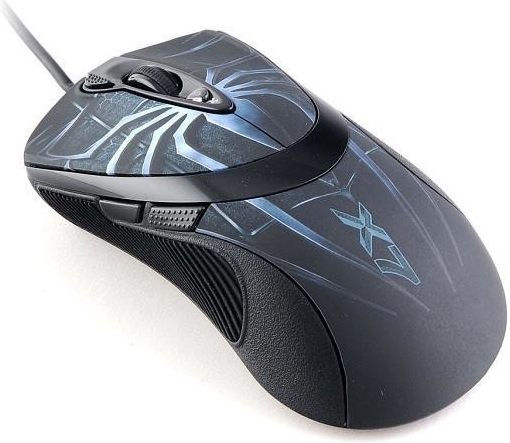 A4tech XL-747H, herní myš, ANTI-VIBRATE, 3600DPI, motiv pavouk modrý (XL-747H BLUE)