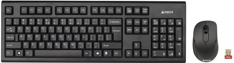 A4tech 7100N set bezdr. kláv. + bezdr. V-Track optická myš,CZ/US, USB