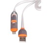 Aligator datový a nabíjecí kabel "2v1", konektory micro USB a Lightning, bílá