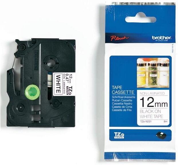 Brother TZE-N221, bílá / černá, 9mm (TZEN221)