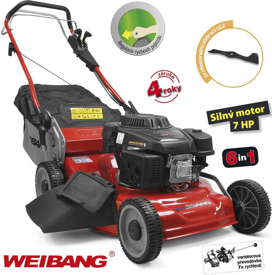 Benzínová sekačka Weibang WB 537 SLCV 6IN1