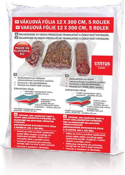 STATUS vakuovací folie PREMIUM 12 × 300 cm, 5 rolí 176212