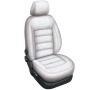 Autopotahy Škoda Fabia II, AUTHENTIC LEATHER, bílé SIXTOL
