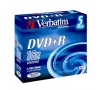 Disk DVD+R Verbatim 4,7GB 16x Silver jewel, 5-pack