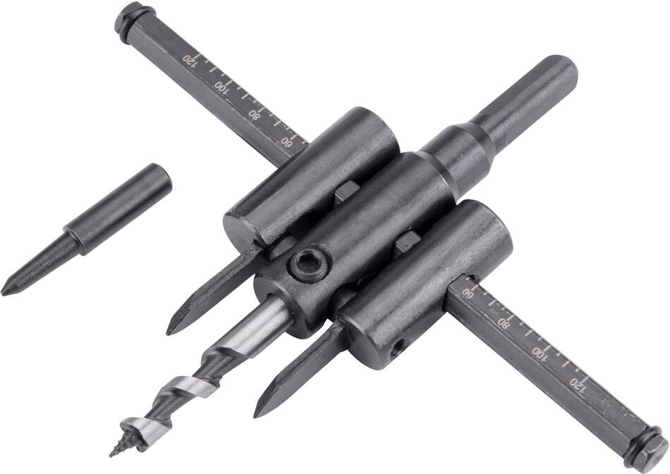 Vrták nastavitelný vykružovací do dřeva s 2břity, Ř30-120mm EXTOL-CRAFT