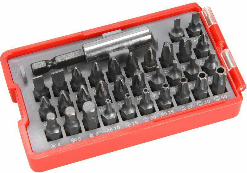 Hroty, sada 33ks, magnetický držák hrotů, CrV EXTOL-PREMIUM