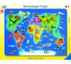 Puzzle Ravensburger Mapa světa se zvířaty, 30-48 dílků